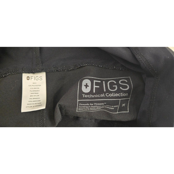 Figs Black Track Pants with High Waistband - Picture 8 of 11